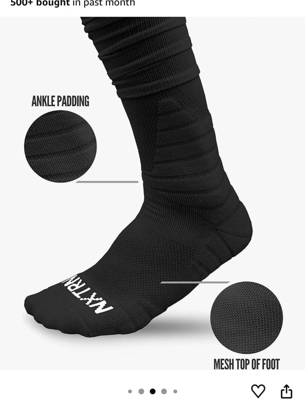 Black Athletic Scrunch Socks - Men L/XL
